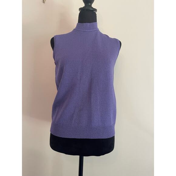 J.S.S knit wear jacket set small purple cream wool blend button up vintage - Picture 5 of 15